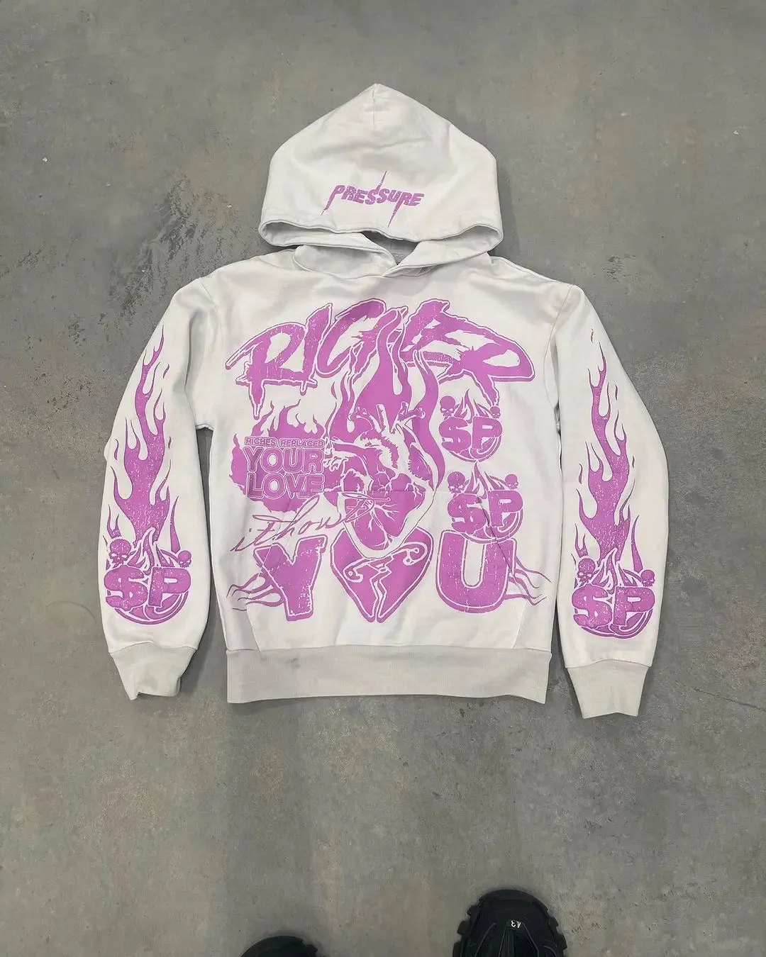 Amerikan Grafik Baskılı Kapşonlu Sweatshirt Peluş Kazak Haruku Vintage Y2K Sokak Giyimi Sokak Eşofman Takımı Erkek_voghion.com