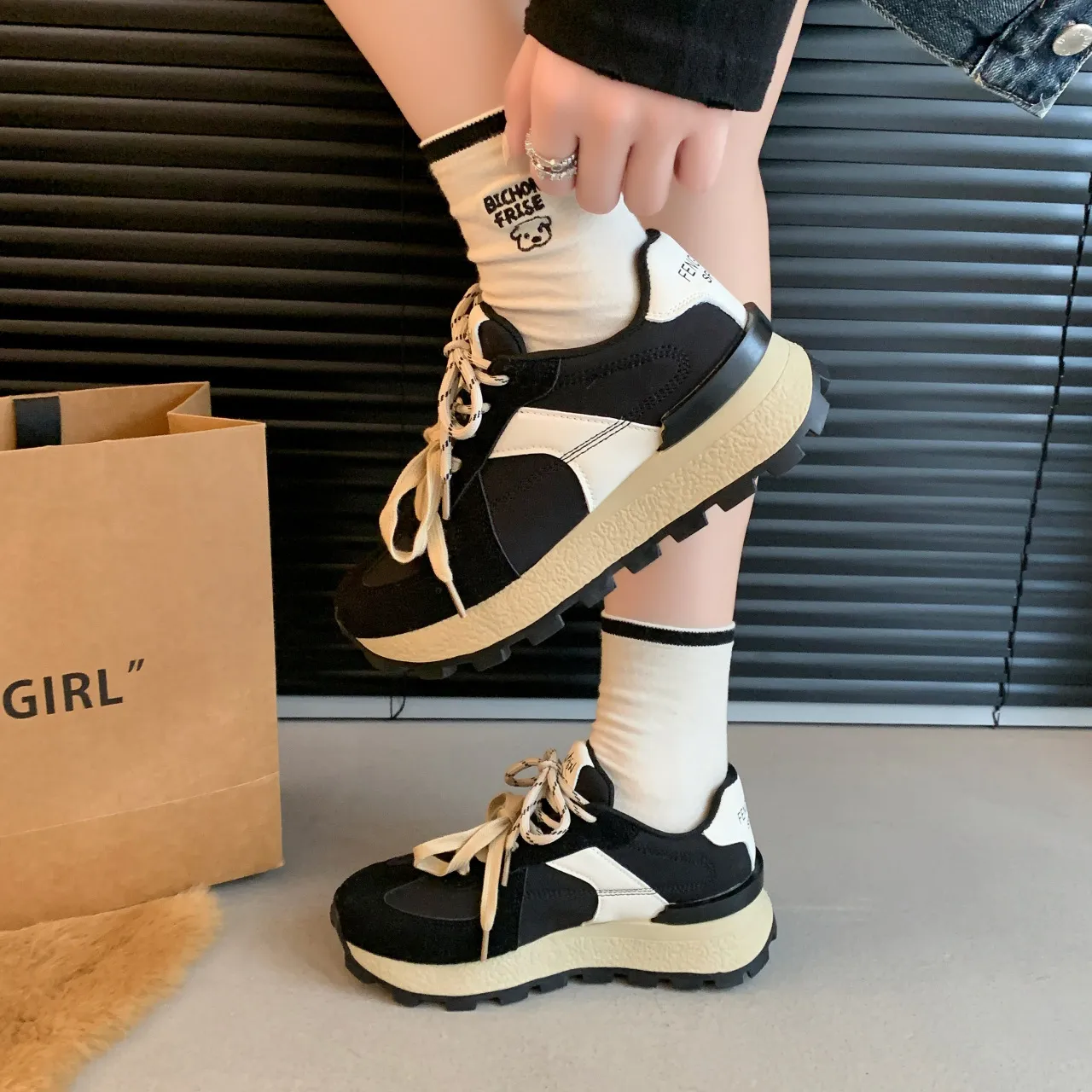 Height Increasing Running Shoes For Women Thick Sole Trainers_voghion.com