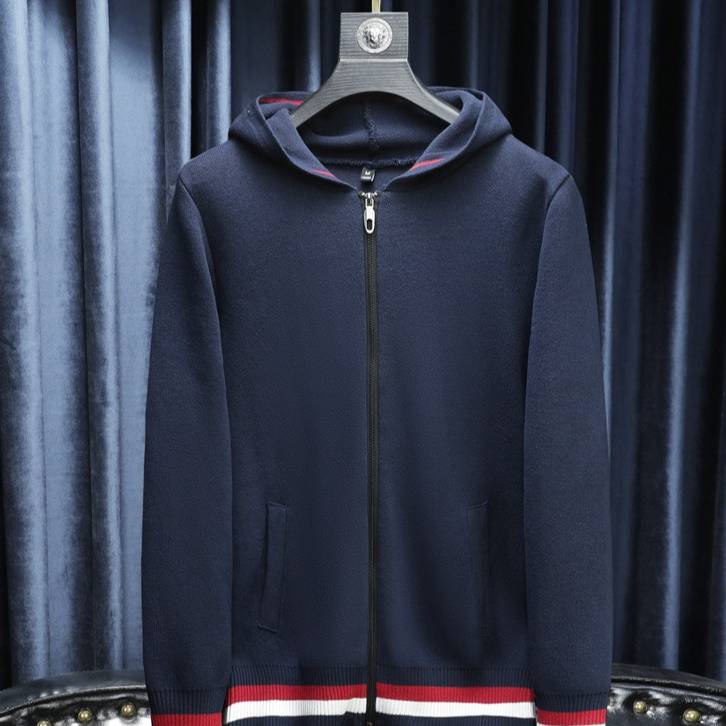 Cardigan masculino com capuz e zíper, inspirado na Coreia, outono/inverno, suéter de malha grande com detalhes em jacquard (M-4XL) – Agasalhos da moda streetwear_voghion.com