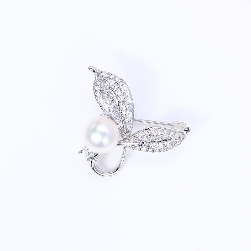 Accessori fai da te: scollo di perle, spilla a foglia, accessori antiriflesso in oro genuino placcato in rame, supporto vuoto_voghion.com