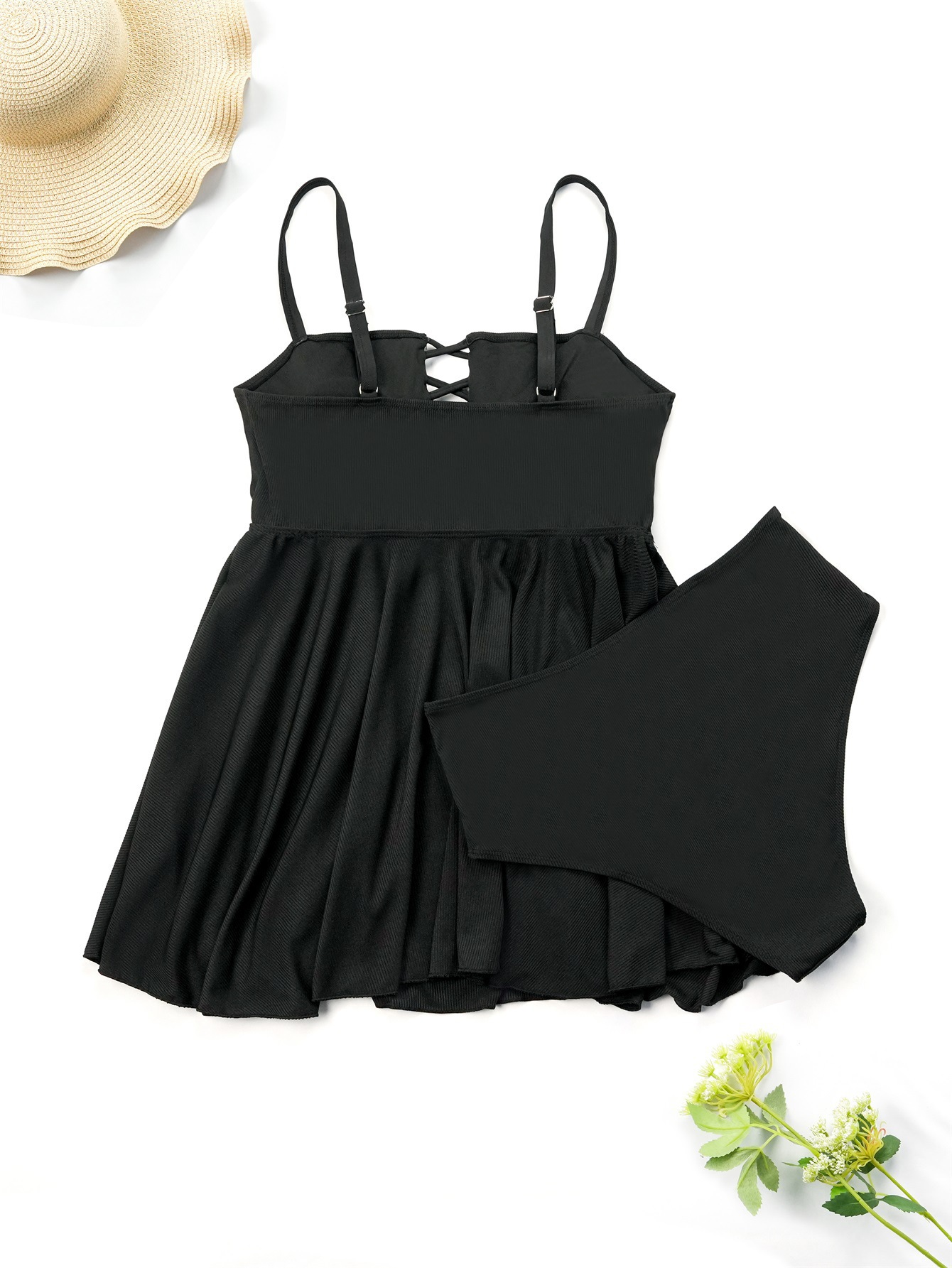 Maillot de bain une pièce dos nu de grande taille, plus gros, maillot de bain conservateur à séchage rapide_voghion.com