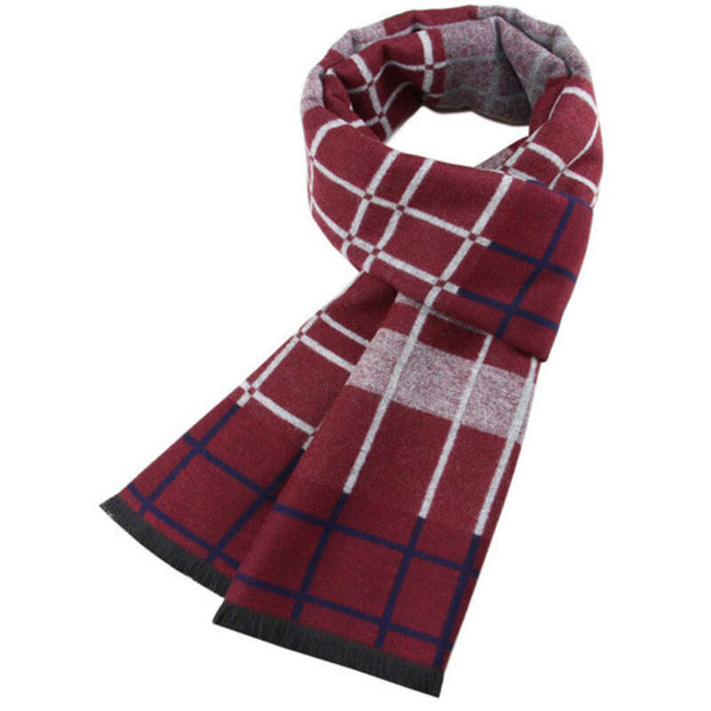 New Men's Scarves, Warm Thick Plaid Cashmere Scarves For Autumn And Winter_voghion.com