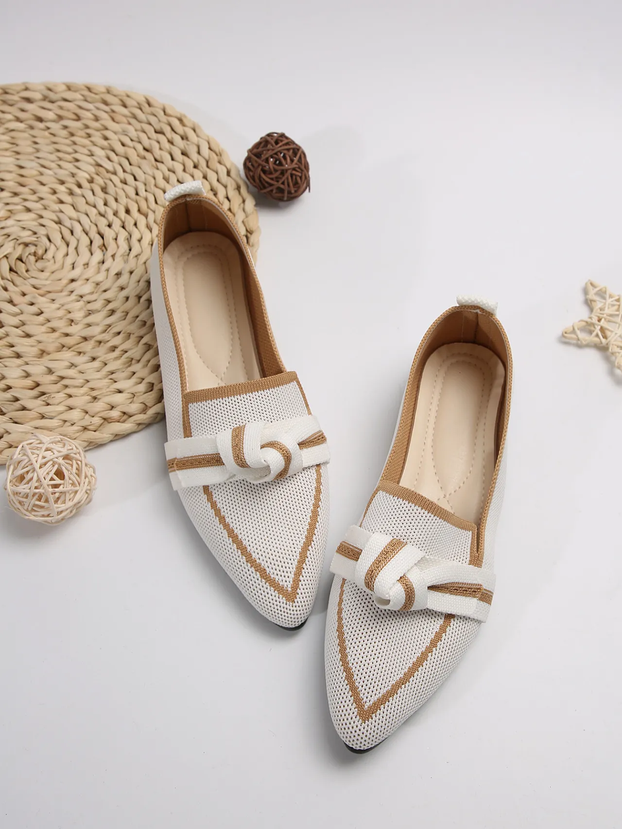 Damen Freizeitschuhe Flach Mit Schleife Für Bequemes Pendeln_voghion.com