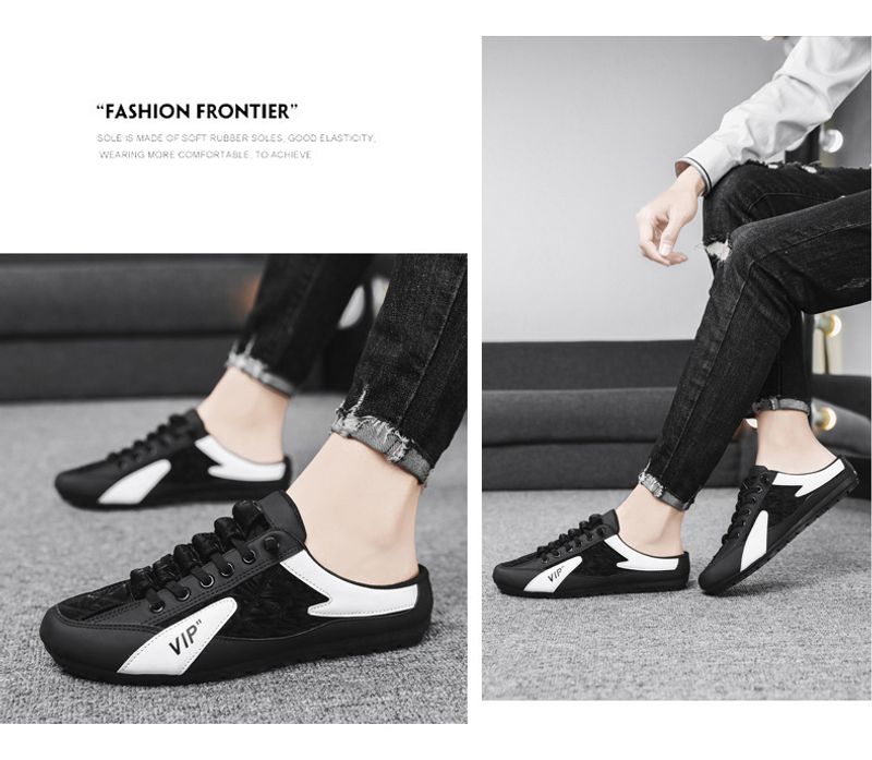 Desodorante para hombre Baotou Drag Primavera 2024, nuevo atuendo, pantuflas sin cordones y para conducir, zapatos casuales sin tacón_voghion.com