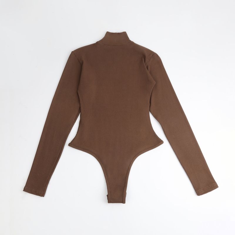 Tuta a maniche lunghe con collo alto e fondo a camicia da donna autunno e inverno_voghion.com