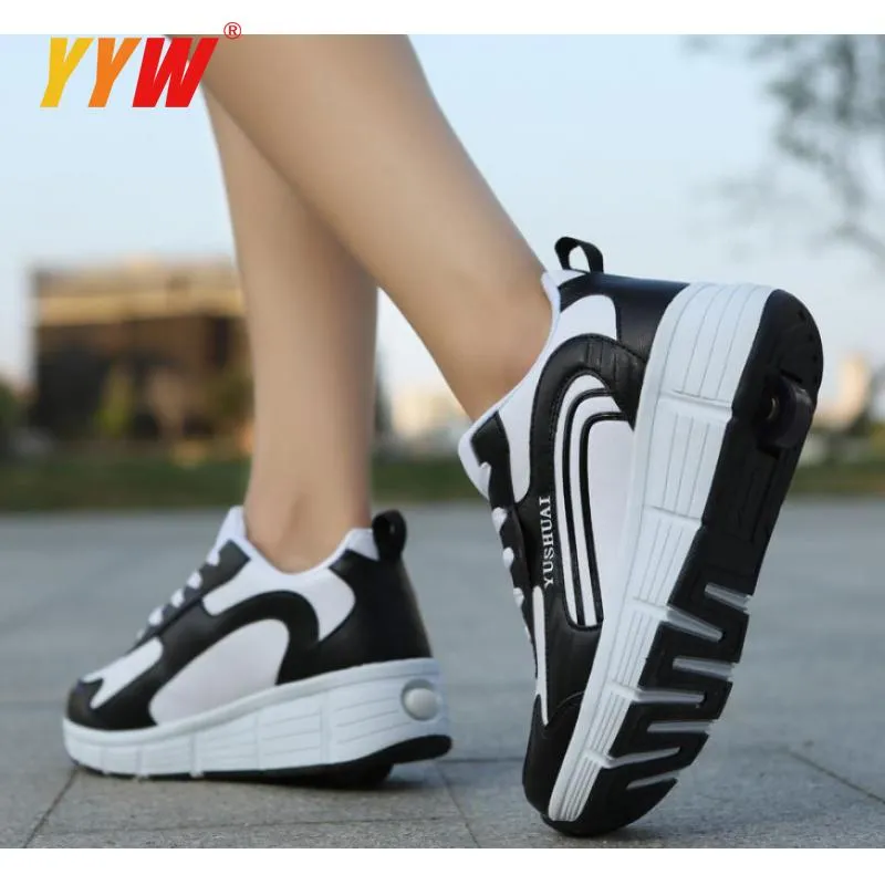 Adult Children Roller Skates Men Double Wheel Skate Tennis Shoes Walking shoe Sneakers Rollers_voghion.com