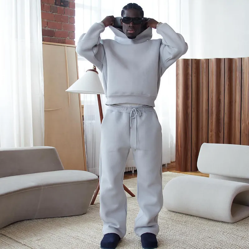 Men's Tracksuits 2025 American Winter Couple Hoodies 2 Piece Sets Loose Coats Drawstring Pants Vintage Y2K Men_voghion.com