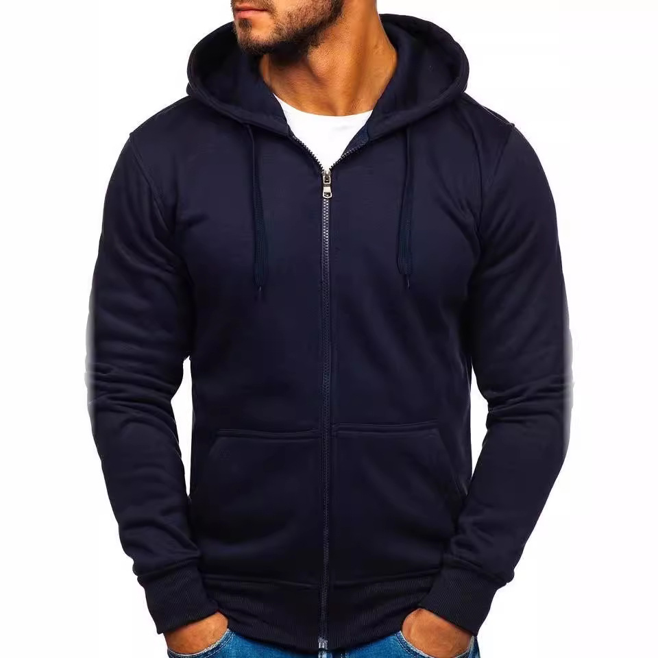 Felpa con cappuccio e zip da uomo in caldo pile per lo sport_voghion.com