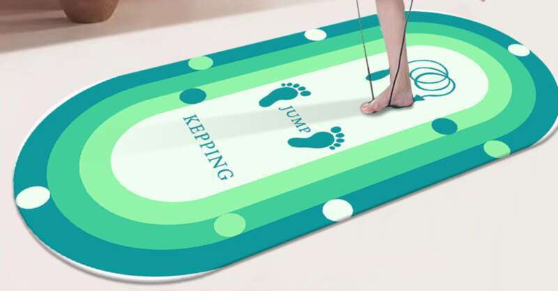 Indoor Sports Silent Shock-absorbing Yoga Mat, Home Slimming Soundproofing Skipping Rope Blanket, Fitness Anti Slip_voghion.com