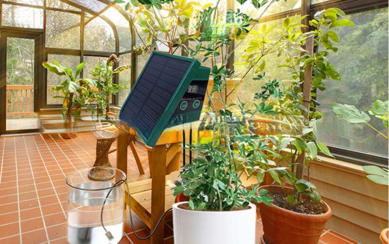 Temporizador de irrigação movido a energia solar Lazy Artifact Sistema de irrigação por gotejamento automático_voghion.com