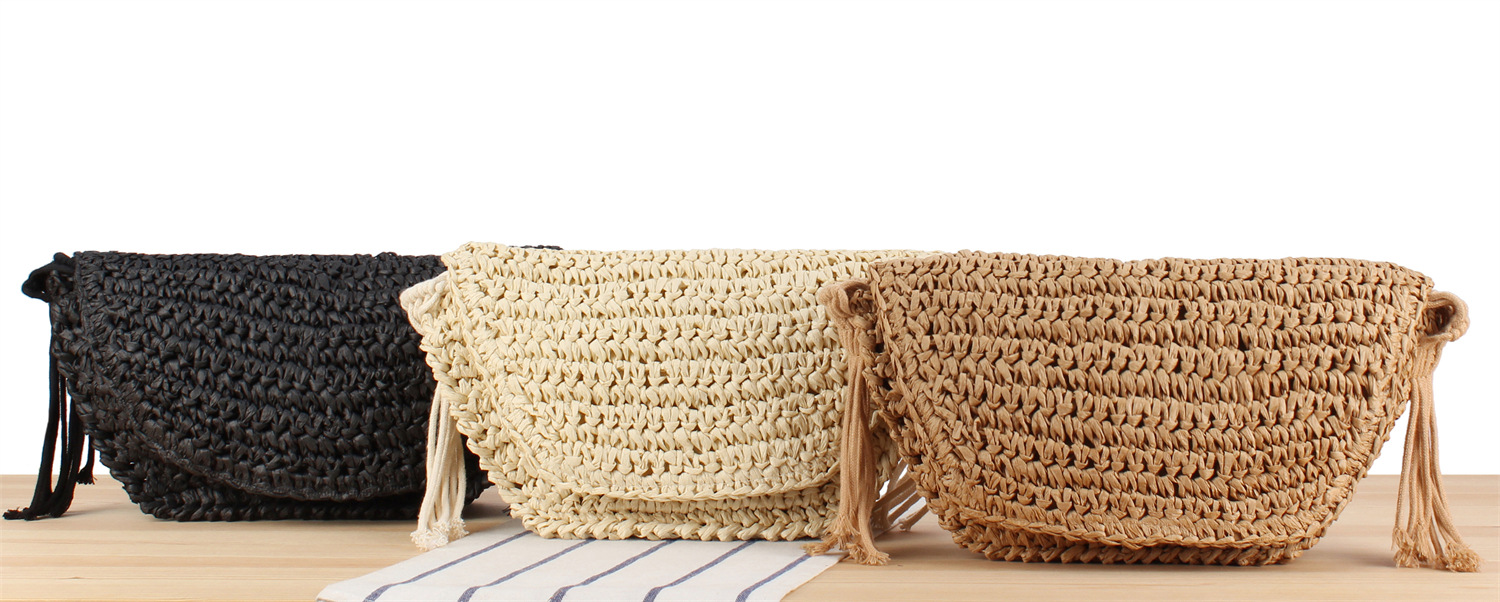 Damenmode Einzel-Schulter-Strohtasche pastoralen Stil Strandtasche_voghion.com