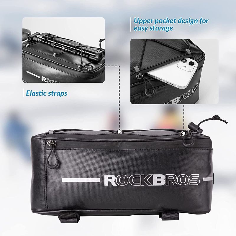 ROCKBROS Pannier Rack dviračio krepšys, atsparus vandeniui 4-9L_voghion.com