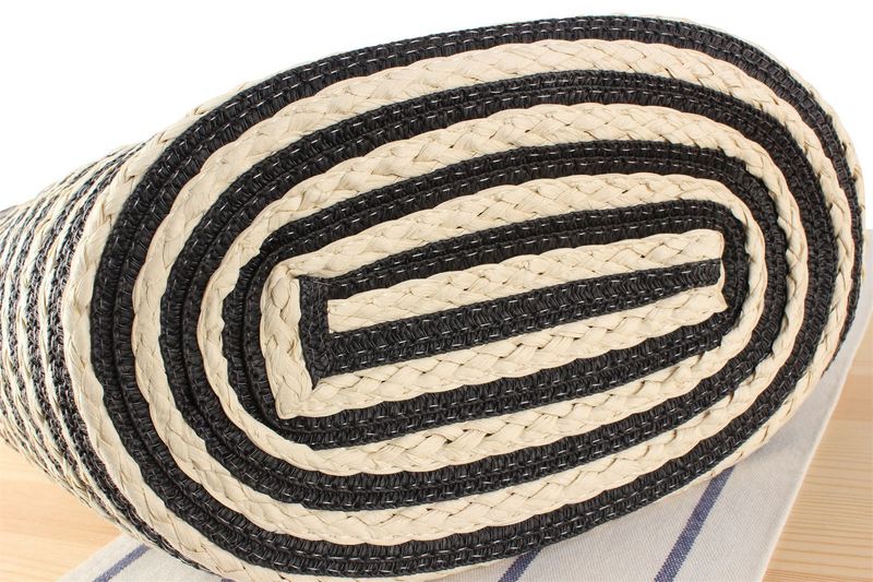 Freizeit Einfache Pendlertasche mit großer Kapazität Strandurlaub Papiergewebte Tasche Gestreifte Umhängetasche_voghion.com