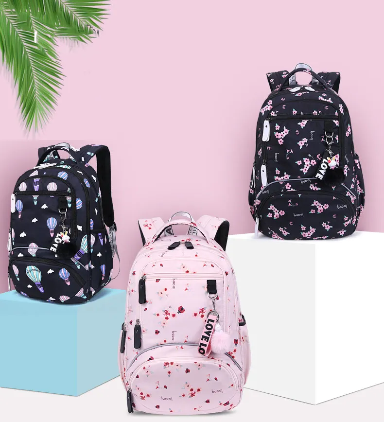Kids Waterproof For Girls School Bags Children Backpacks Schoolbag Cute Ballon Printing Laptop Backpack_voghion.com