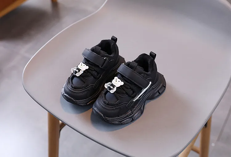 Otroški teniski čevlji za fante in deklice 2024 z risanim medvedkom Littlesprouts, tanki otroški čevlji Veet s platformo in toplimi zimskimi čevlji_voghion.com