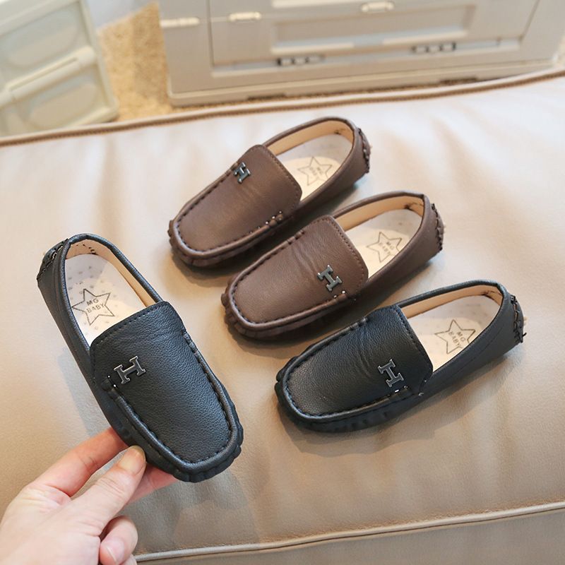 Mocasini sport pentru copii, stil britanic, din piele, 2024, primăvară și toamnă, cu vârf mediu și talpă moale, stil britanic_voghion.com