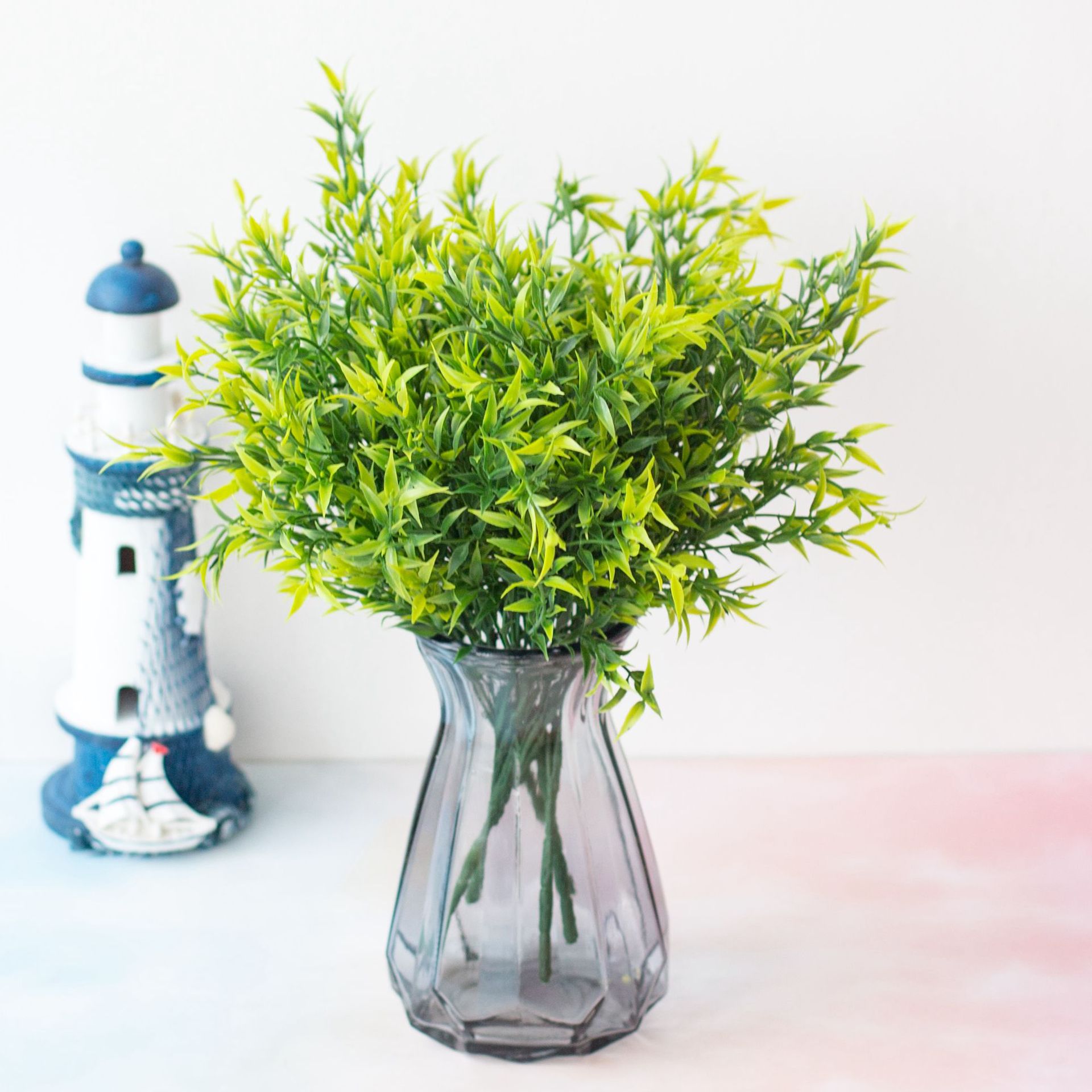 Plant wall material simulation plants 7-pronged water grass jade leaf flower fern plant_voghion.com