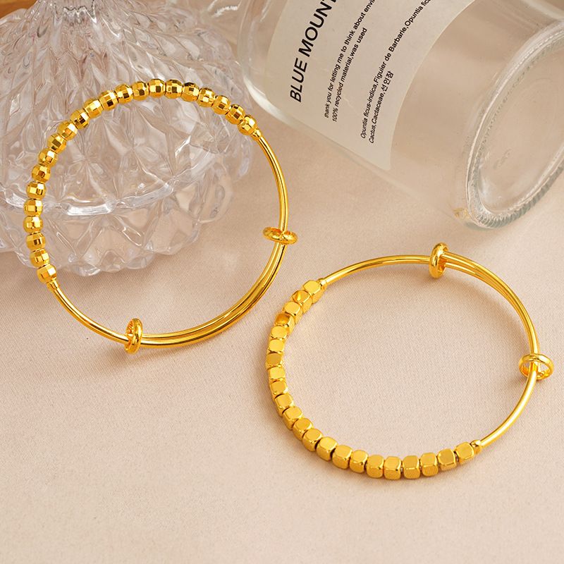 Vieam Sha Push-Pull Damen Laser Perlen gebrochen Sier Mehrere Zwei Transfer Perlen Wers Gold Armband für Frauen_voghion.com