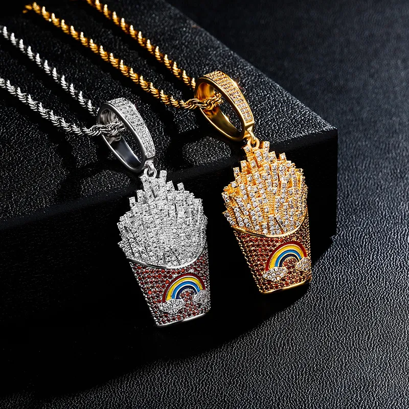TopBling Hip Hop Solid Chip μενταγιόν κολιέ άνδρες Γυναικείες εραστές ζευγάρι Παιδικά κοσμήματα_voghion.com