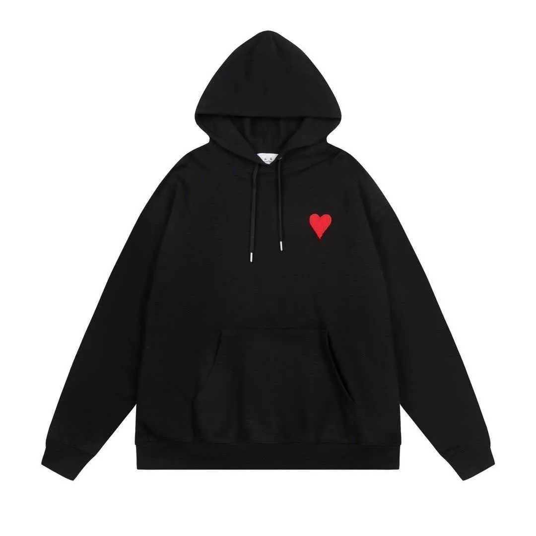 Herr- och damdesigner Amis Hoodie tracuit Tröja Broderad A-ord Röd Kärlek Tunn Rund Halsad Pullover Par P_voghion.com