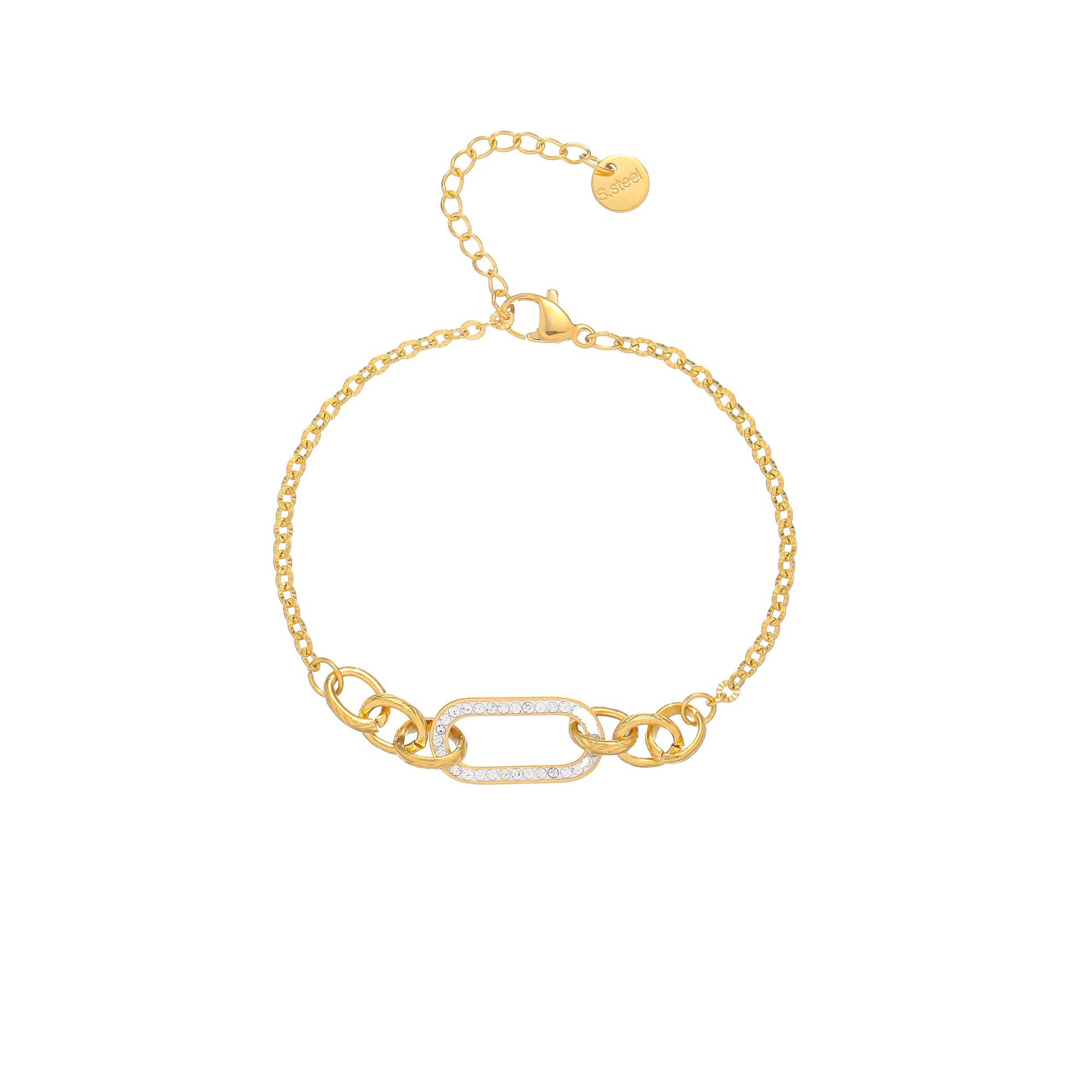 Women's Jewelry Titanium Steel Inlaid Concave Bracelet Hand Jewelry Stainless Steel Non Fading Ins Texture Multi Color Matching