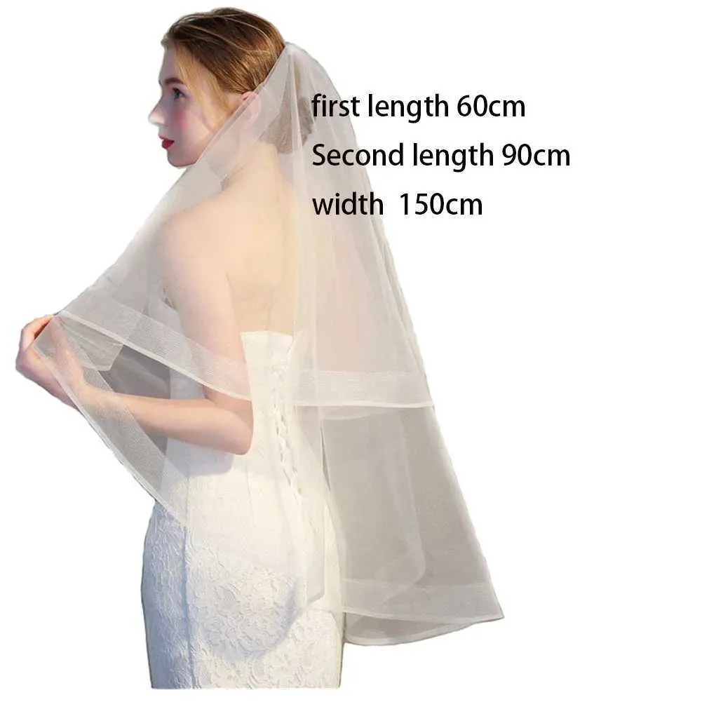 Gioielli per capelli da sposa, semplici, corti, a doppio strato, per abito da sposa, accessori di vendita calda con pettine per capelli_voghion.com