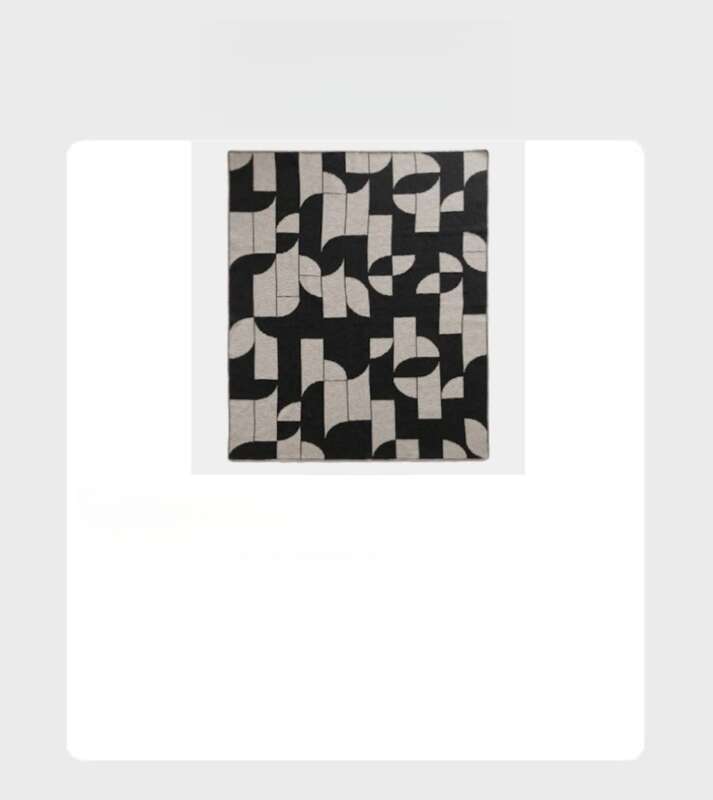 Schwarz-Weiß Minimalistisches High-End Farbblock Sofa Mid-Century Manor Büro Nap Decke, Überwurfdecke_voghion.com
