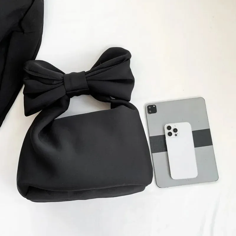 Borsa donna con fiocco in tela borsa a tracolla elegante_voghion.com