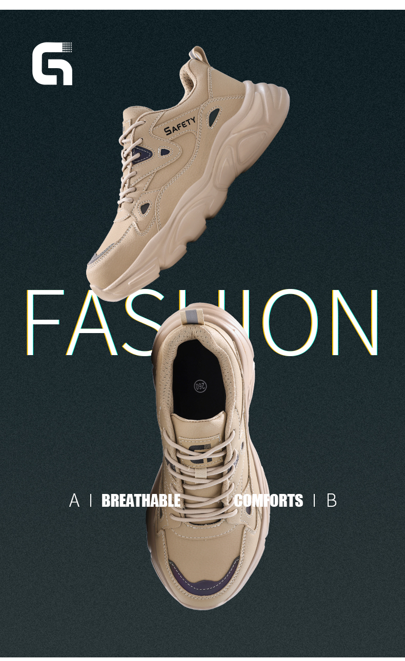 GUYISA Scarpe antinfortunistiche leggere, traspiranti e comode, con testa in acciaio antiurto_voghion.com