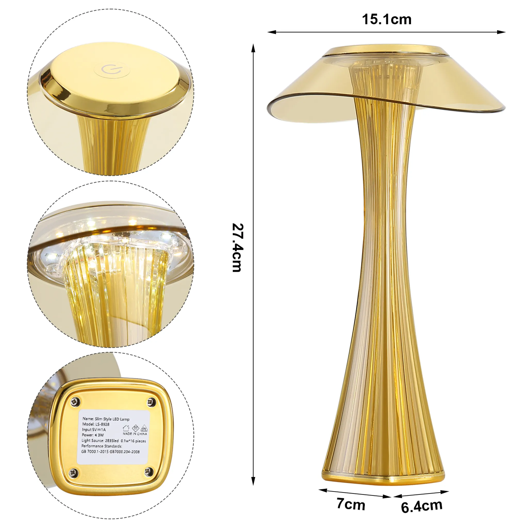 LED Tischlampe Touch Dimmbar - 3000-6500K Weiß Nachttischlampe Mit Akku Innen Und Aussen Beleuchtung Tagbare Tischleuchte Aufladen Mit USB_voghion.com