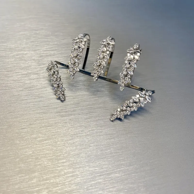 Brățară elegantă din cristal de grâu, frunze de palmier, o singură bucată, cu zirconiu cubic, manșetă, bijuterii pentru femei, argint_voghion.com