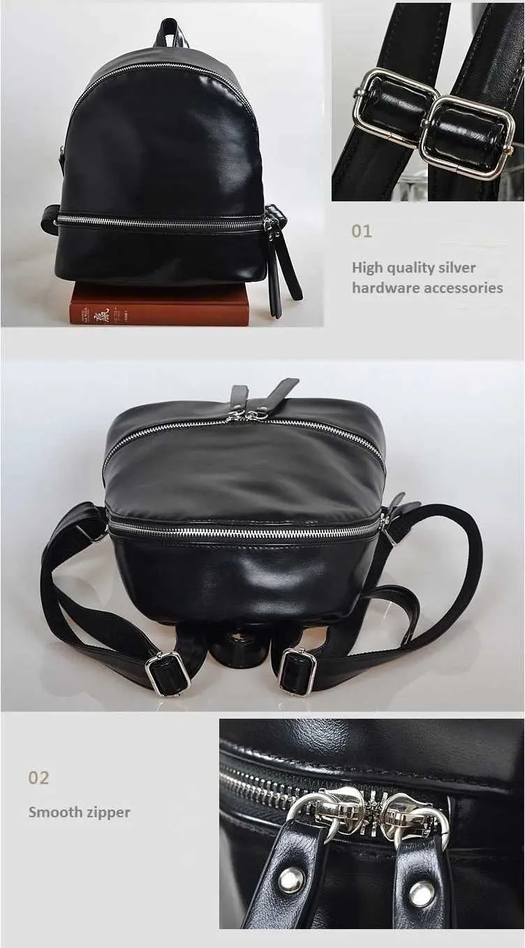 Small Women's Backpack Stylish Soft Leather Travel Rucksack_voghion.com