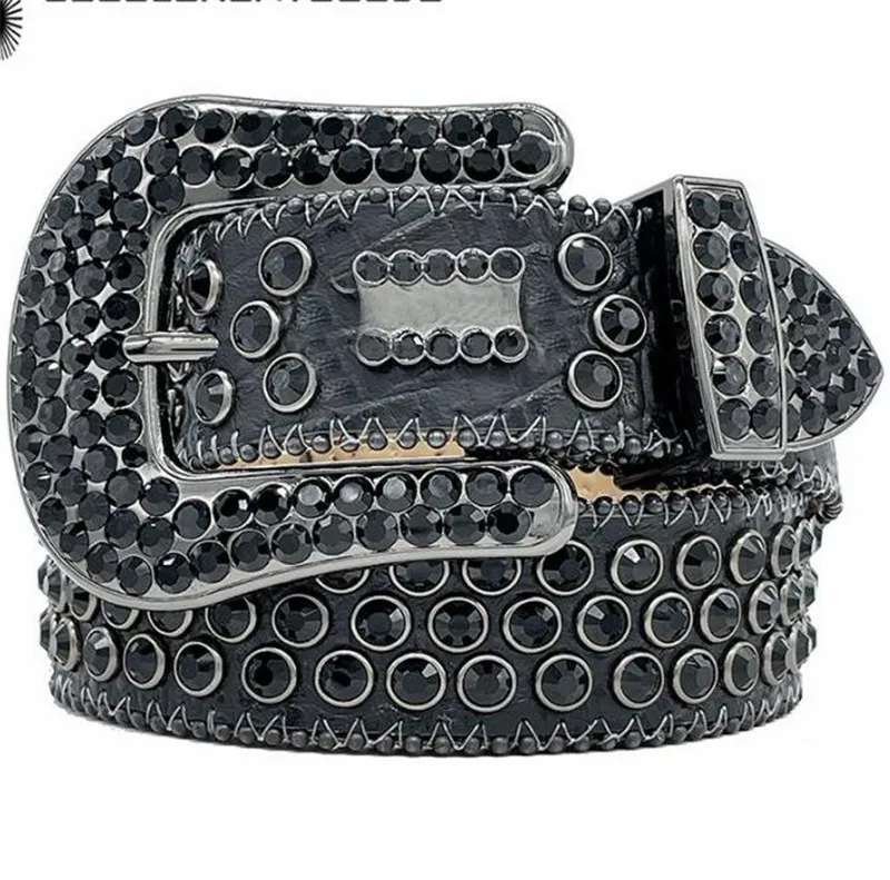 Designer Bb Belt Simon Övek Férfi Női Fényes gyémánt öv fekete Kék fehér többszínű bling strasszokkal mint_voghion.com