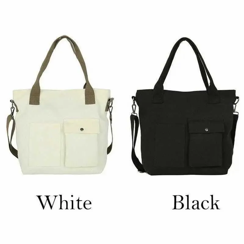 Borsa a mano da donna in cotone canvas tote borsa a spalla_voghion.com