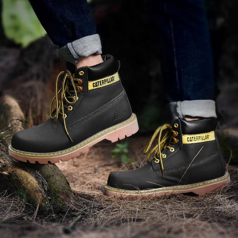Echtes Leder Herren Damen Winter Knöchel Militär Trekking Schnee Gelb Designer Taktische Stiefel Outdoor für Männer Arbeitsschuhe_voghion.com