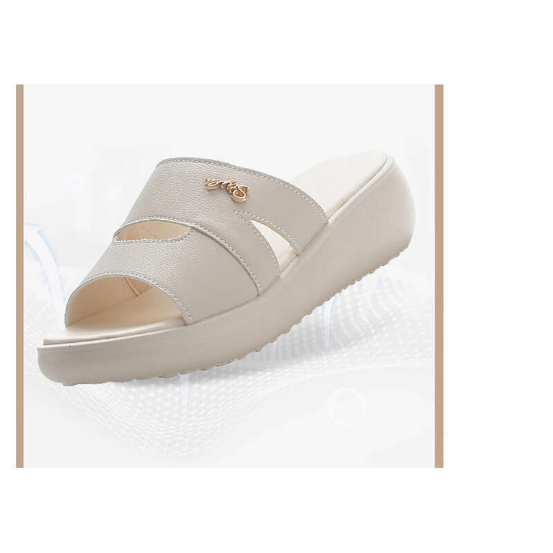 Scarpe, pantofole estive da mamma con una sola linea, scarpe da spiaggia con fondo spesso in spugna da donna_voghion.com