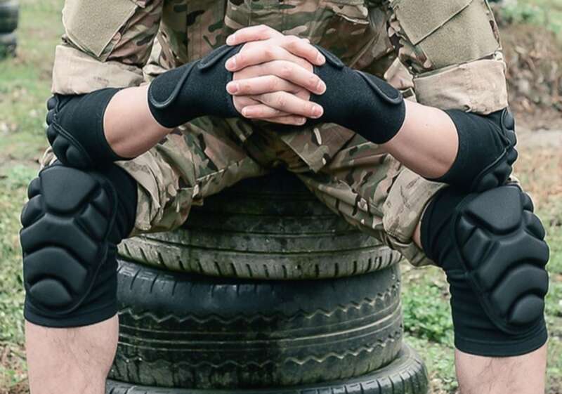Ensemble de protection pour genoux, coudes et poignets, rampant tactique, anti-collision intégré, entraînement renforcé, sports de plein air_voghion.com
