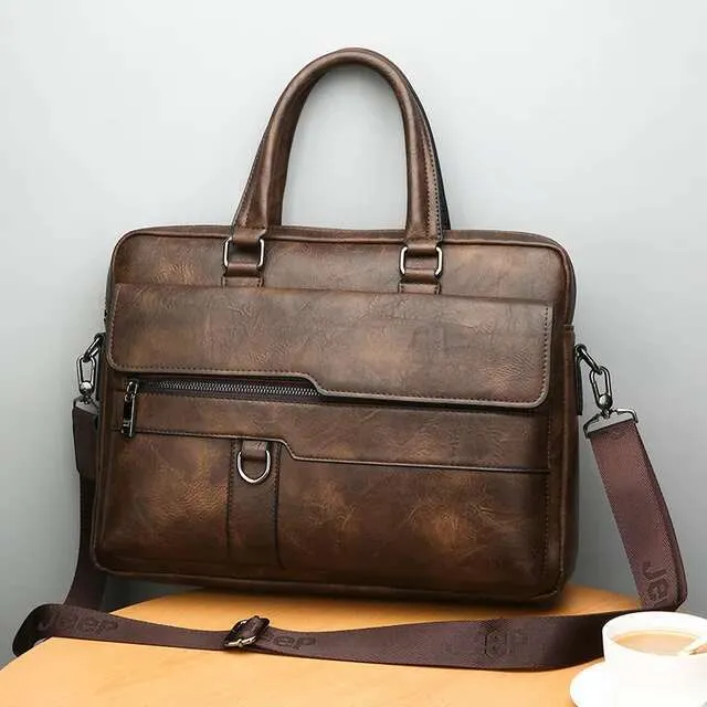 Neu Männer Aktentasche Klassische Retro Pu Leder Business Handtasche Satchel Männlichen Umhängetasche_voghion.com