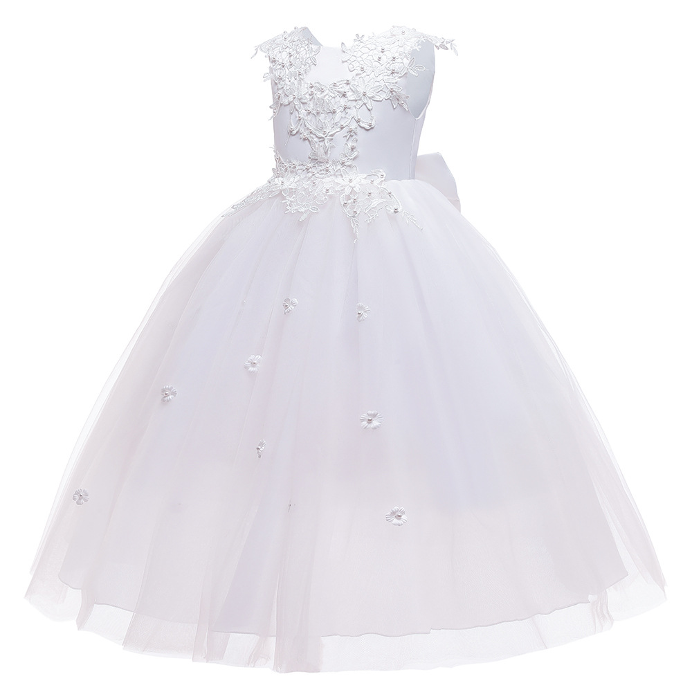 Petite robe Tutu à fleurs pour fille, fête d'anniversaire, communion, perlée, nouvel an, noël, princesse, manches volantes, 2024_voghion.com