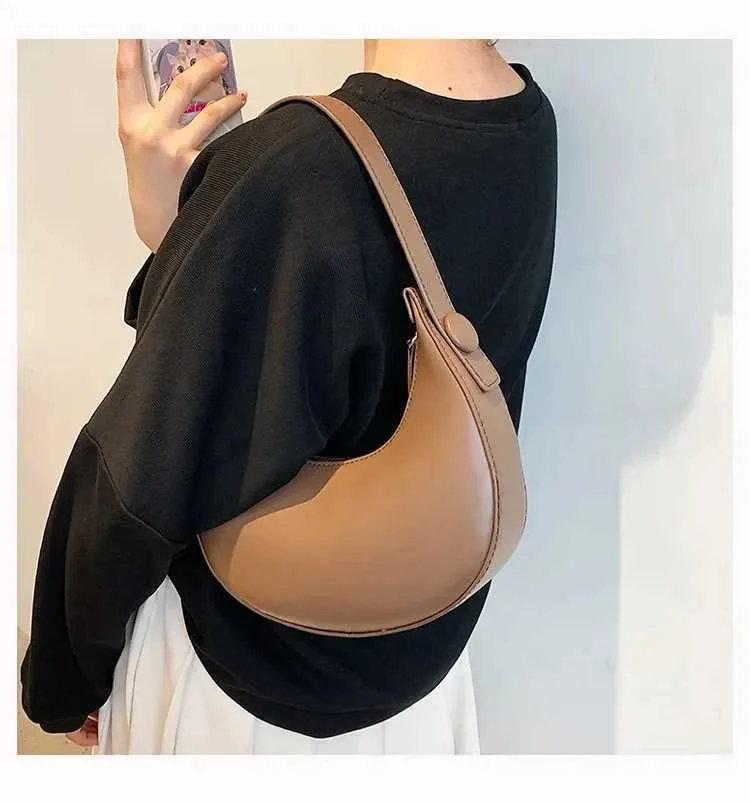 Fashion Armpit Bags For Women Cute Half Crescent Leather PU Purses And Handbags Designer Shoulder Bag Small Hand_voghion.com