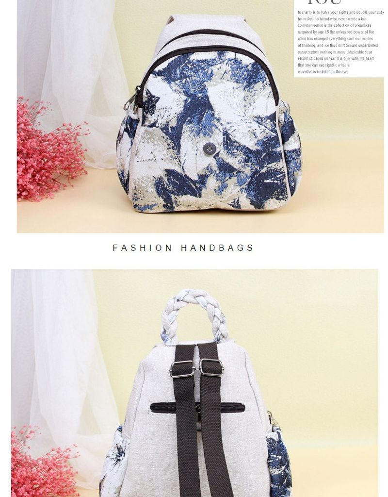 Nuovo zaino antico, piccolo, fresco, tessuto semplice, borsa panda, cerniera a doppio strato, borsa per libri in stile artistico_voghion.com