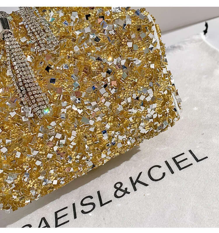 Metall Handheld Damen Handtasche Glitter glänzende Pailletten Abend Kupplung Hochzeit Party Eimer Geldbörse Schulter Messenger Bag_voghion.com