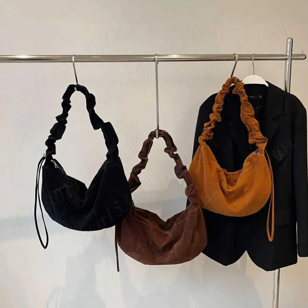 Borsa a mano piccola Hobo Tote multitasche in pelle scamosciata da donna con tracolla regolabile, borsa a mezzaluna, mini pochette a tracolla_voghion.com