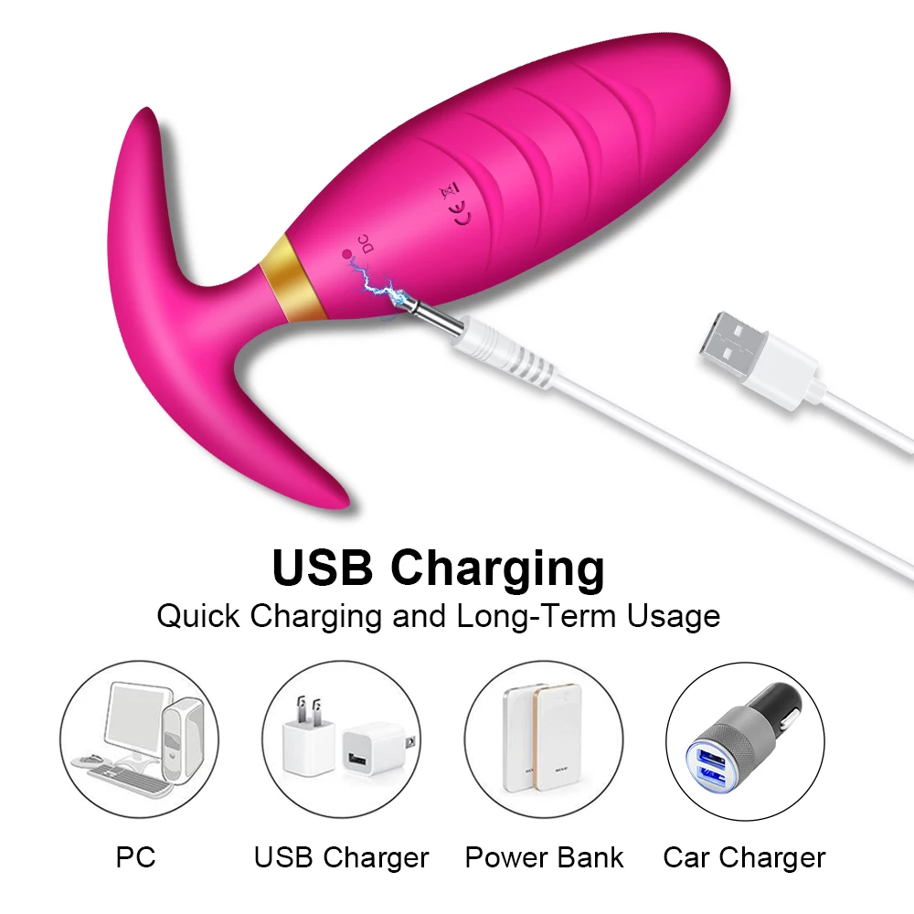 XBONP Anal Plug Vibrator Sex Toys For Men Woman Anal Vibrator Wireless Remote Control Anal Butt Plug Adult Toys For Couples Red_voghion.com
