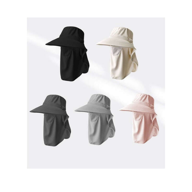 Full Range Outdoor Women's Summer Hat, Large Brim Face Mask, UV Neck Protection Sun Hat_voghion.com