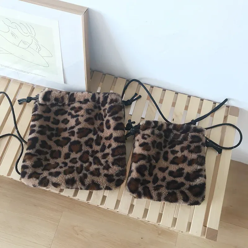 Borsa a tracolla monospalla con coulisse e motivo leopardato retrò per donna, nuova borsa a mano autunno/inverno per il tempo libero_voghion.com