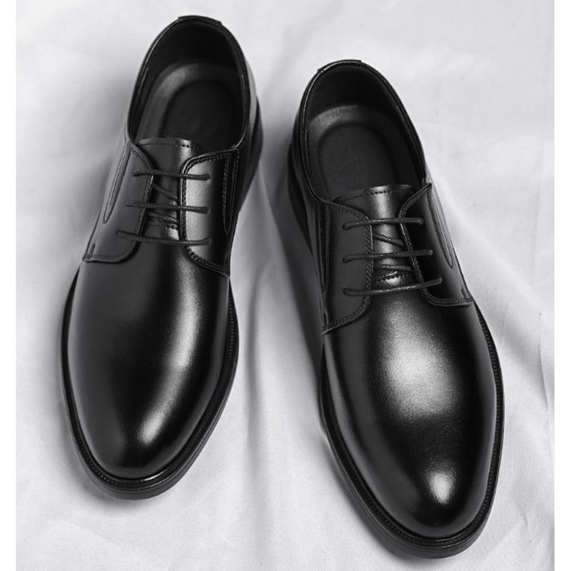 Derby en cuir de style britannique pour marié, chaussures d'affaires en cuir de vache pour hommes d'automne_voghion.com