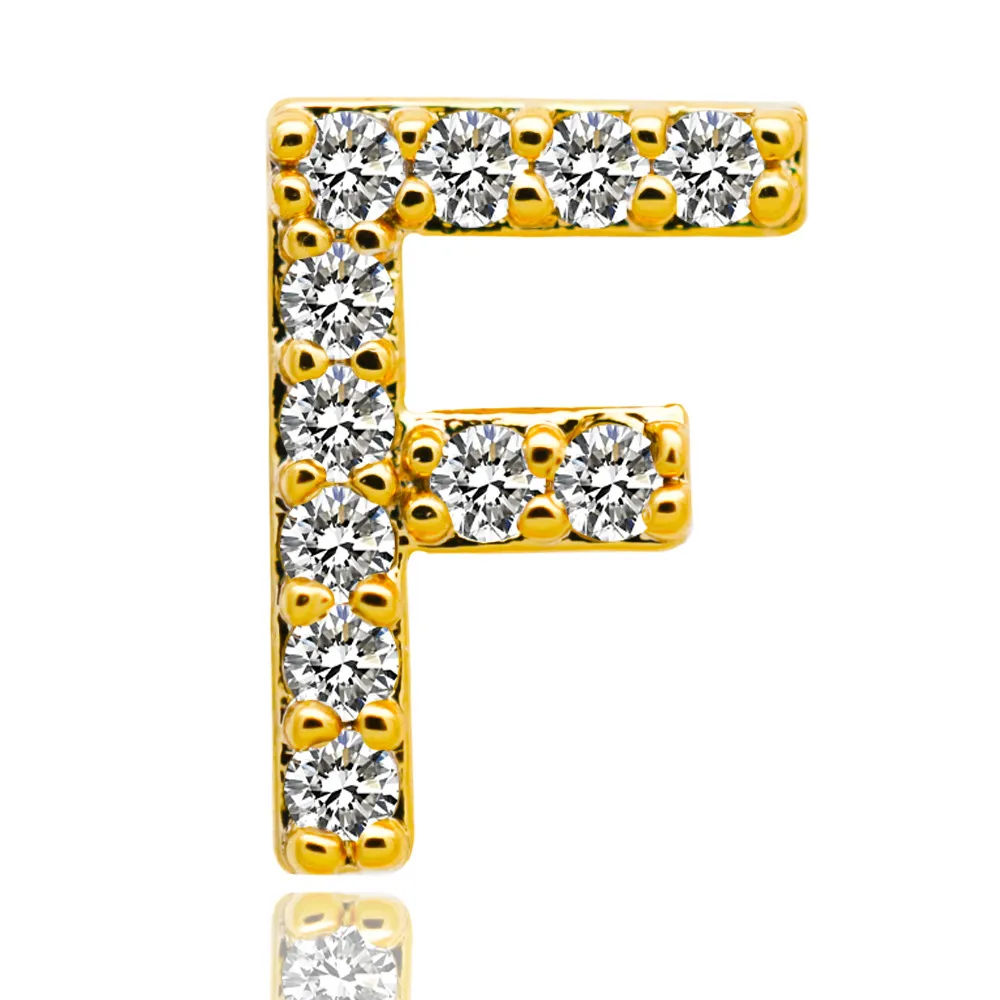 Weißgold Iced Out A-Z Custom Letter Grillz Volldiamant DIY Fang Grills Untere Zahnkappe Hip Hop Dental Mund Zähne_voghion.com