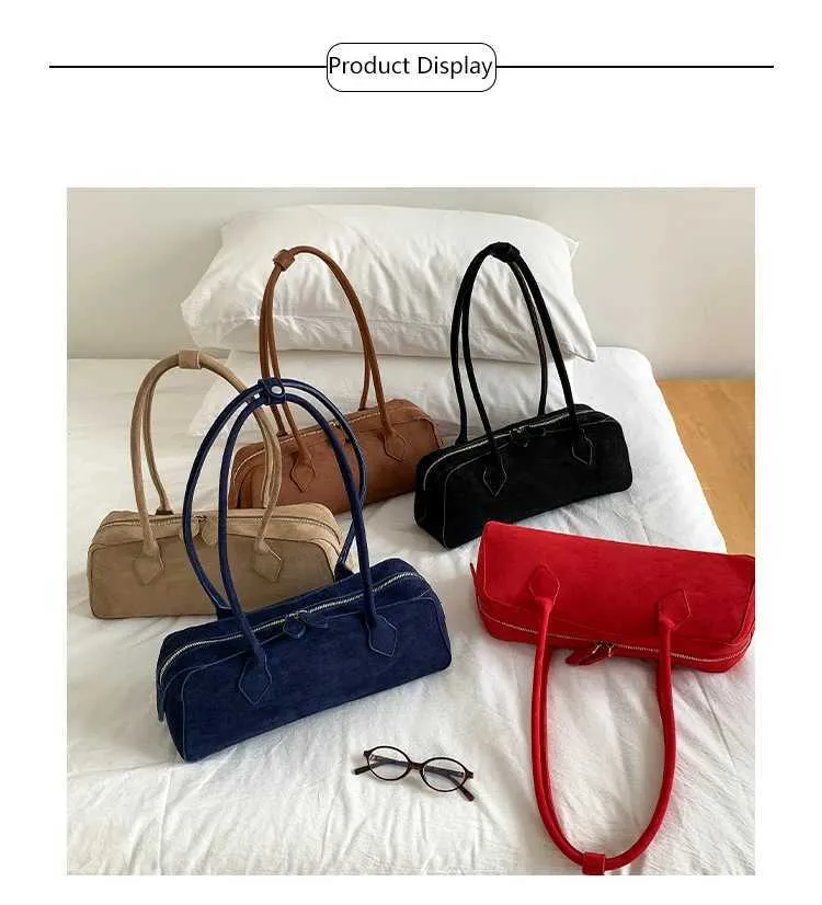 Suede Shoulder Bag For Women Large Capacity Versatile Handbag_voghion.com