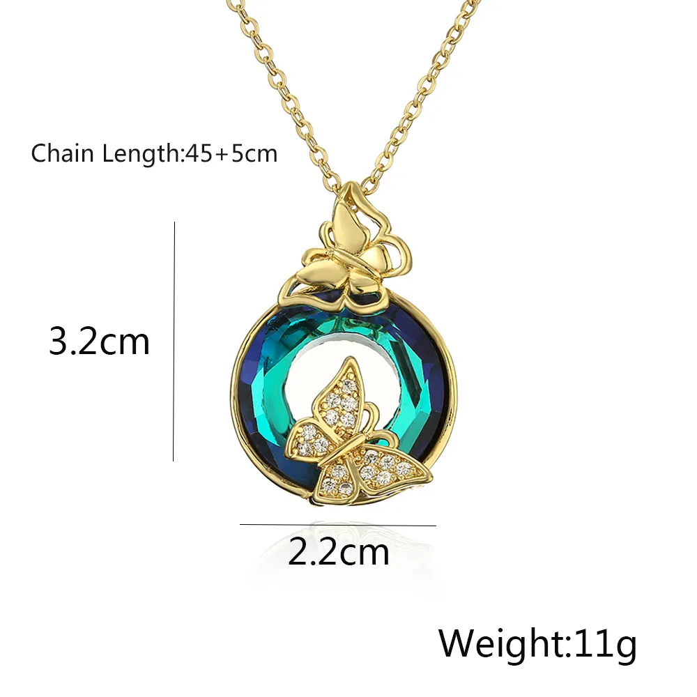 Colliers pendentifs délicats de haute qualité pour femmes/filles, couleur or, papillon avec rangée de pierres CZ, bijoux élégants et bling-bling, cadeau_voghion.com